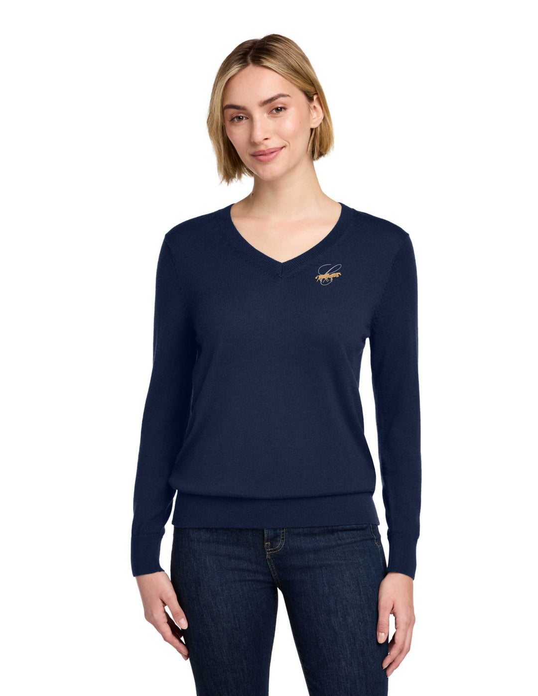 HUNTERVILLE CAVALLO BROOKS BROTHERS WOMENS MERINO V NECK SWEATER