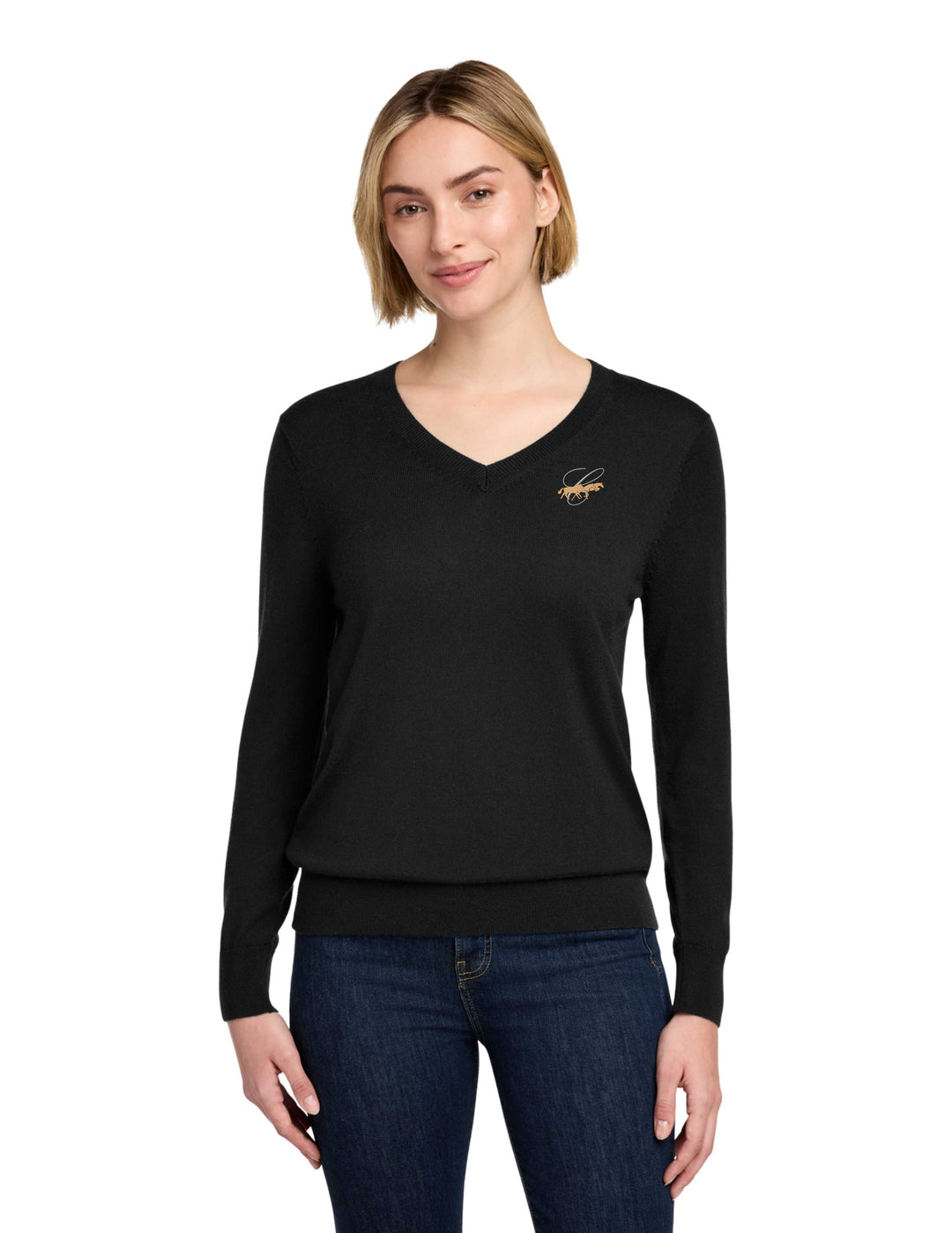 HUNTERVILLE CAVALLO BROOKS BROTHERS WOMENS MERINO V NECK SWEATER