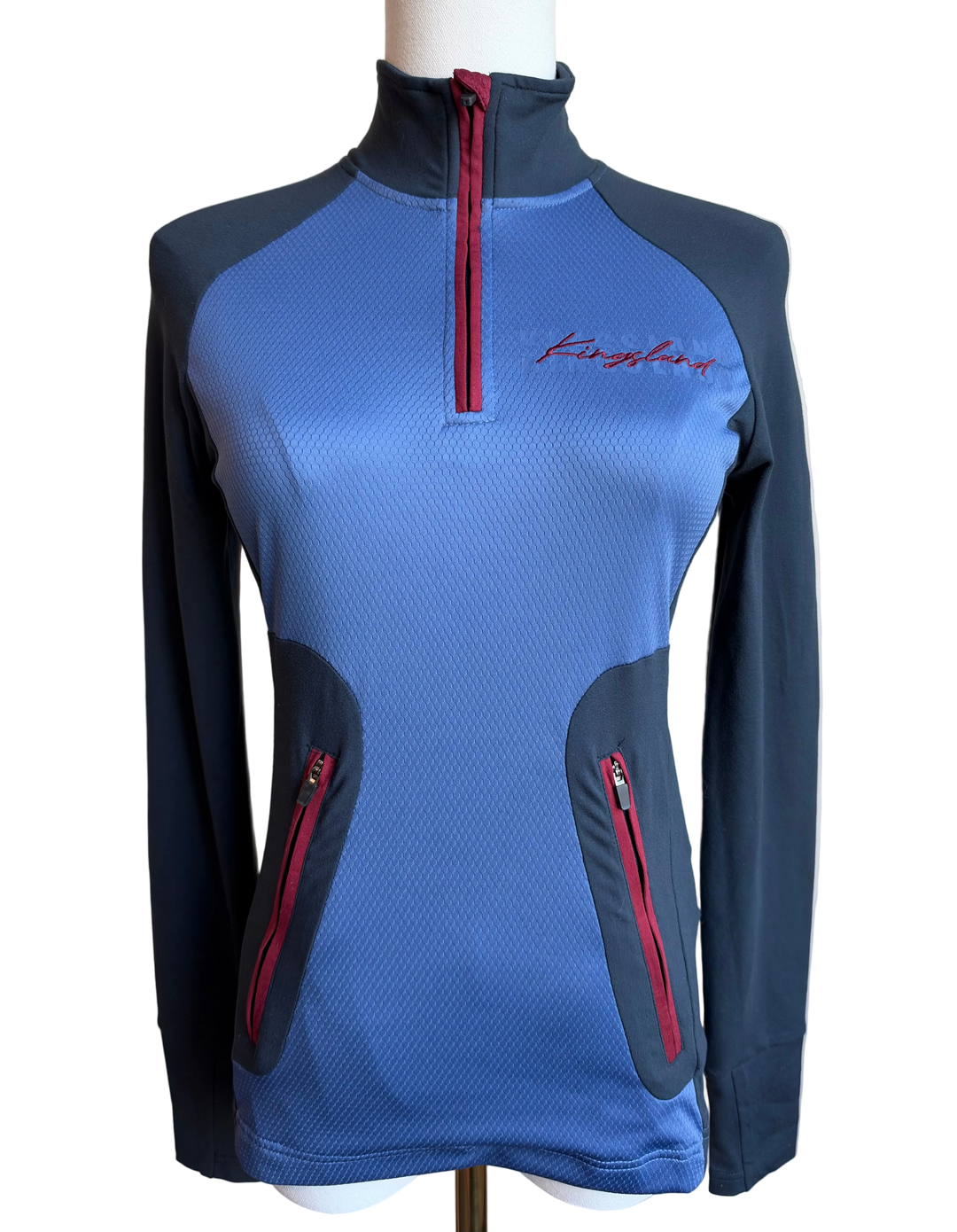 PRE-LOVED KINGSLAND OKSANA 1/2 ZIP LONG SLEEVE SHIRT - SIZE XS