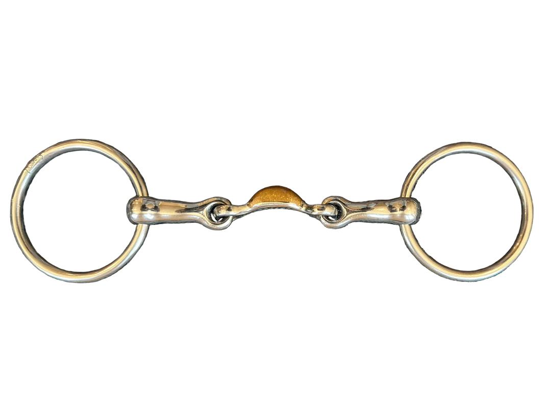 PRE-LOVED PESSOA DOUBLE JOINTED LOOSE RING SNAFFLE COPPER MAGIC SYSTEM BIT - 5.5”