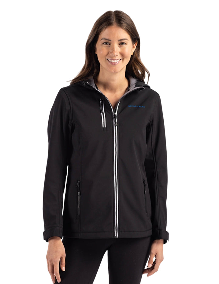 INVERNESS RIDGE CUTTER & BUCK WOMENS HOODED SOFTSHELL JACKET
