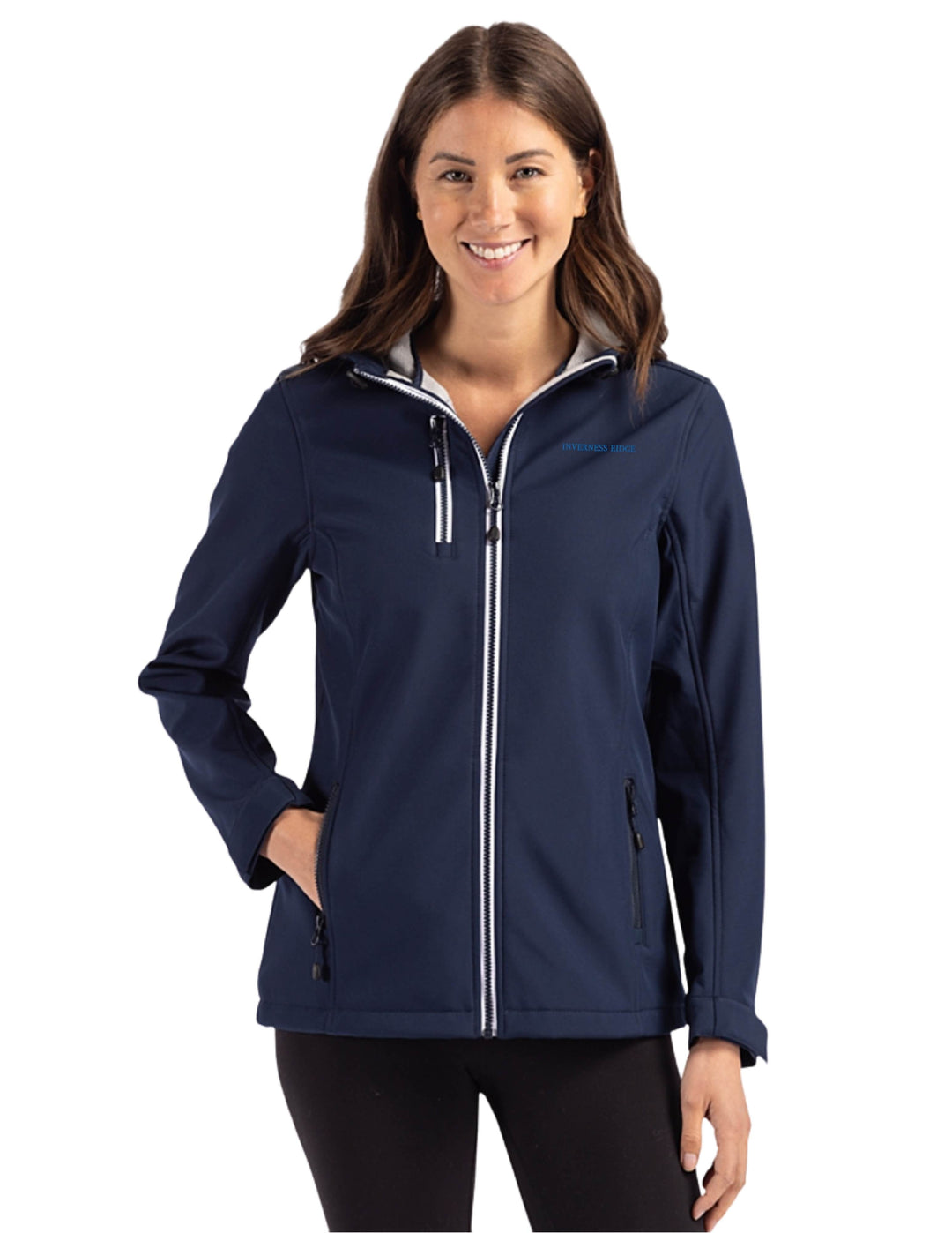 INVERNESS RIDGE CUTTER & BUCK WOMENS HOODED SOFTSHELL JACKET