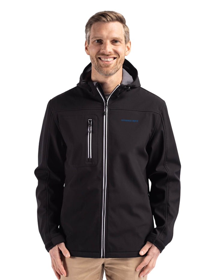 INVERNESS RIDGE CUTTER & BUCK MENS HOODED SOFTSHELL JACKET