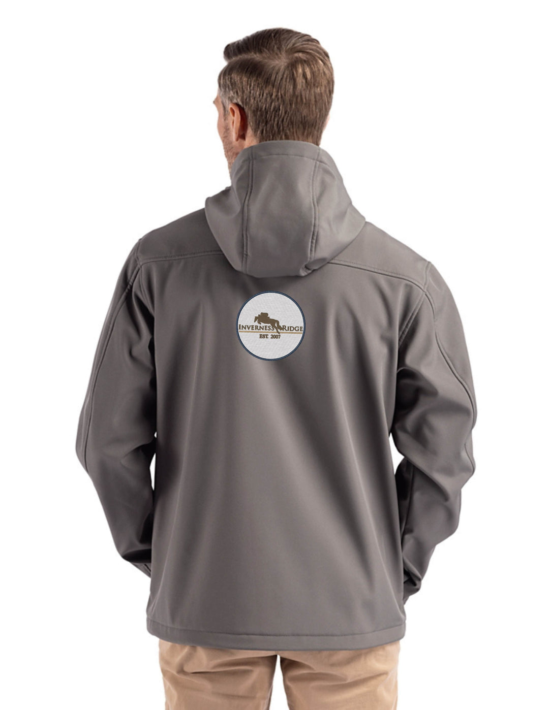 INVERNESS RIDGE CUTTER & BUCK MENS HOODED SOFTSHELL JACKET