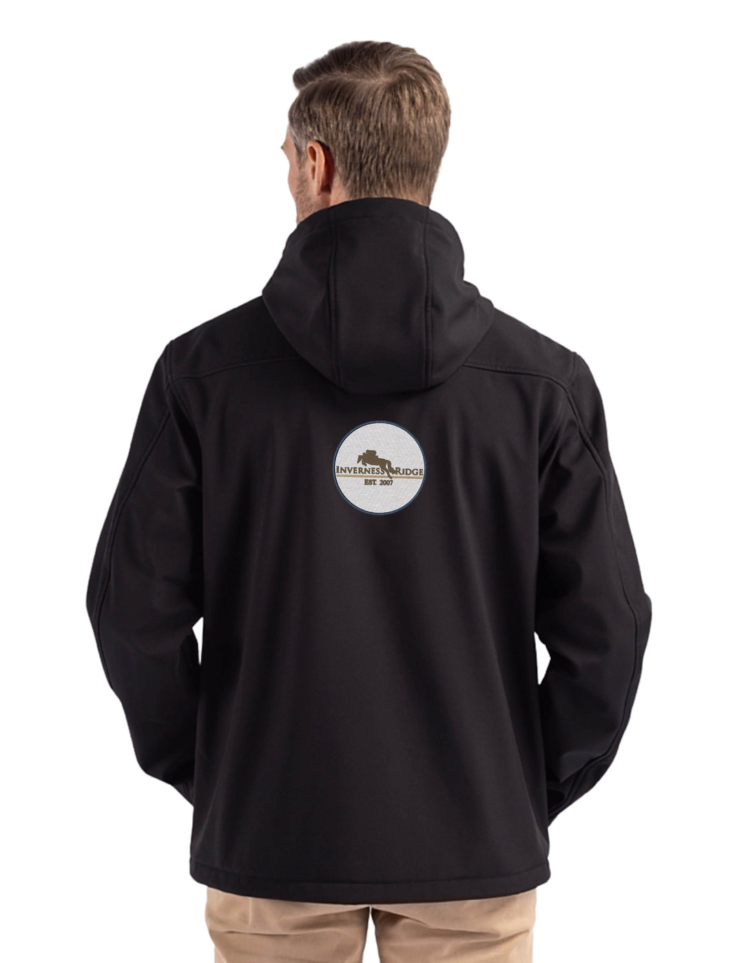 INVERNESS RIDGE CUTTER & BUCK MENS HOODED SOFTSHELL JACKET