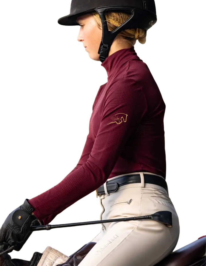 FIVE STAR EQUESTRIAN EQUISITE LONG SLEEVE PERFORATED MOCK NECK SUNSHIRT