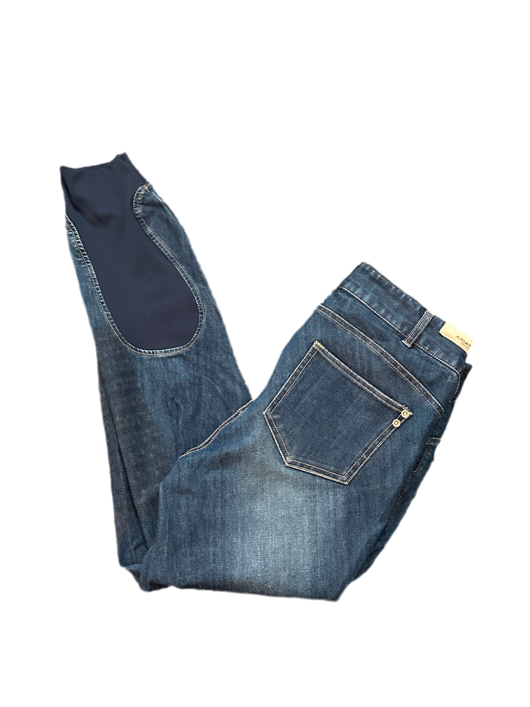 PRE-LOVED ARIAT HALO DENIM KNEE PATCH BREECHES