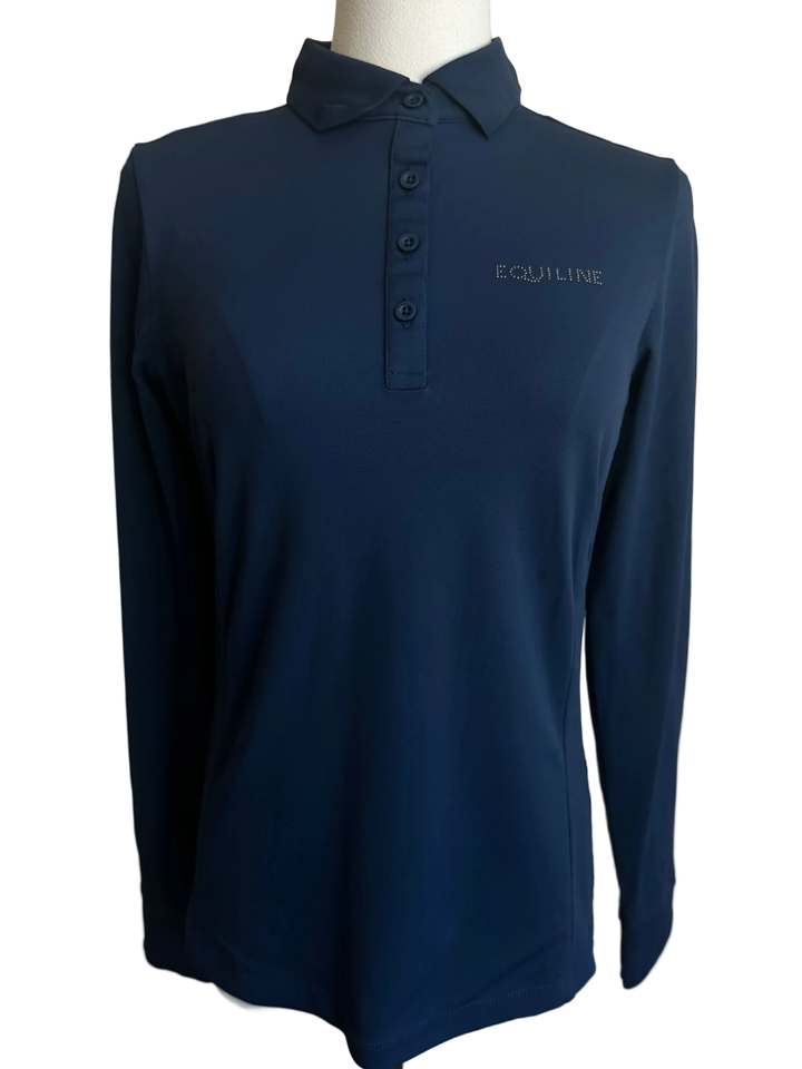PRE-LOVED EQUlLINE 'TEMPO LIBERO' LONG SLEEVE TRAINING POLO - S