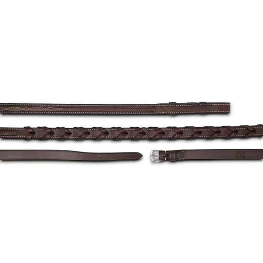 AJR Fancy Raised Laced Leather Rein/Rubber Lined
