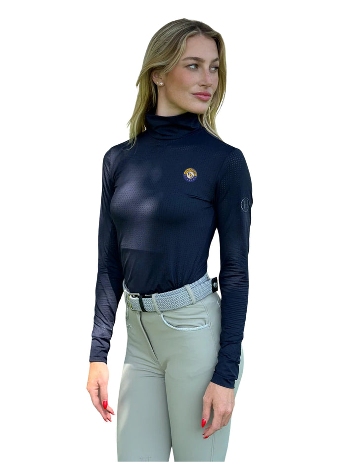 PATRICK SEATON STABLES HARCOUR WOMENS LONG SLEEVE MOCK NECK SUNSHIRT