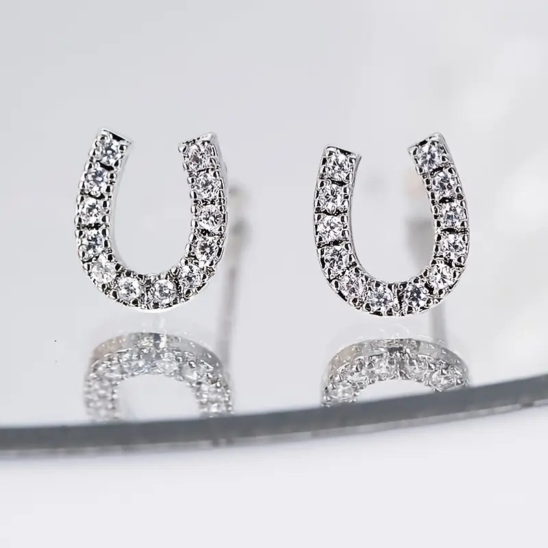 RHINESTONE HORSESHOE EARRINGS