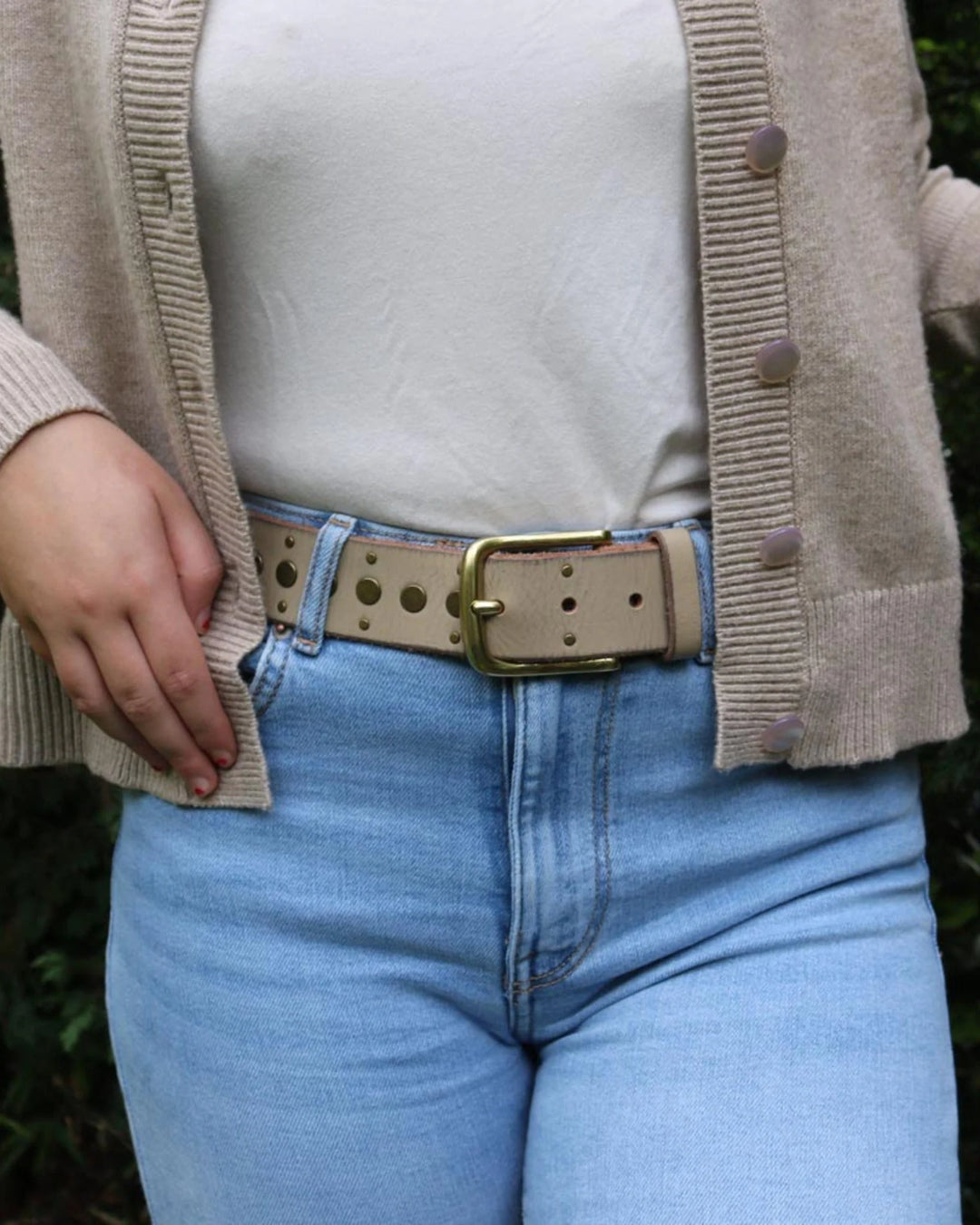 Faye | Studded Vintage Leather Belt