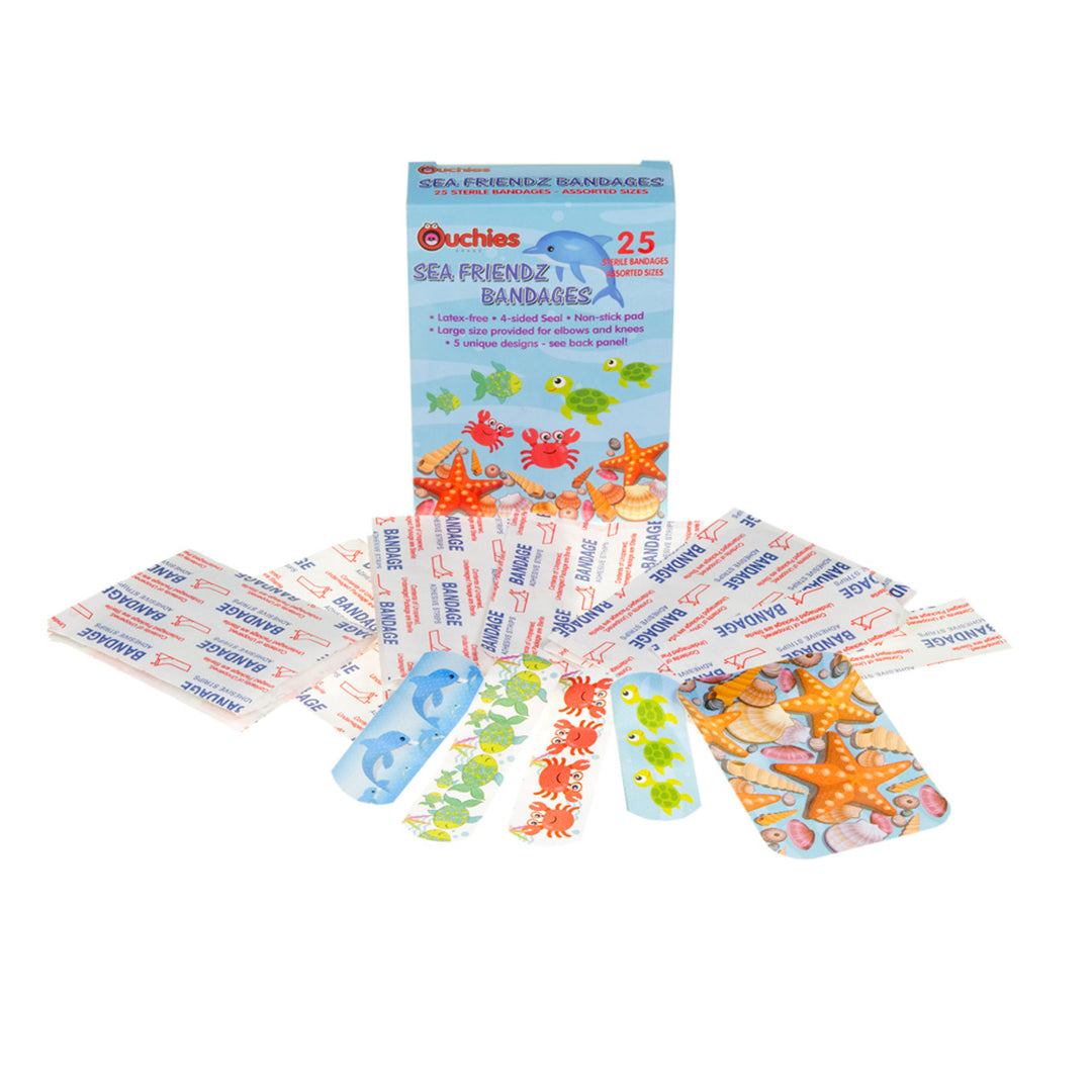 OUCHIES KIDS SEA FRIENDZ 25 CT ASSORTED BANDAGES