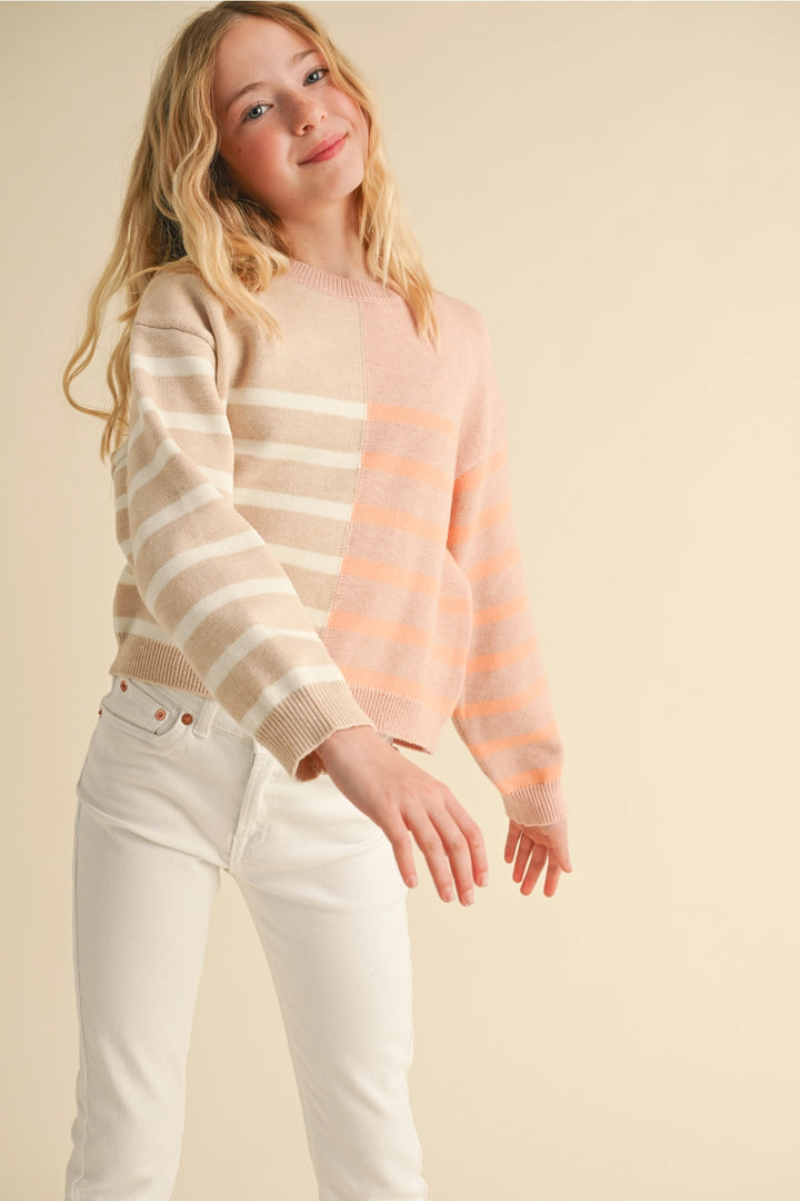 GIRLS STRIPED SWEATER