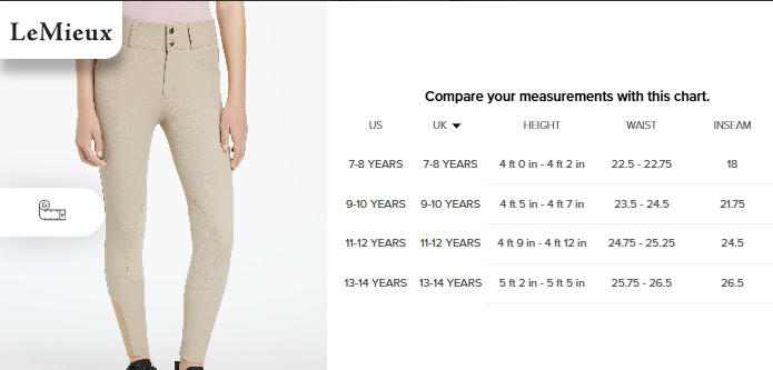 LeMieux Young Rider Hunter Breeches
