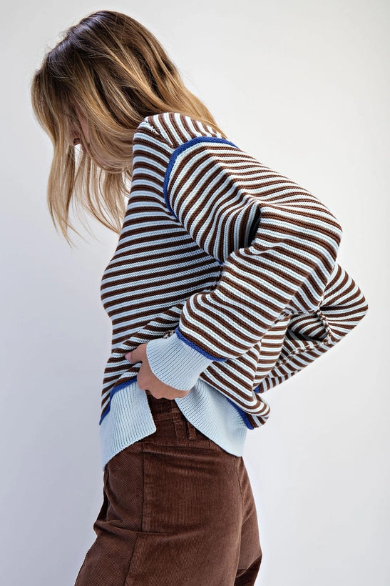 COTIERRA Stripe Pullover Oversize Sweater