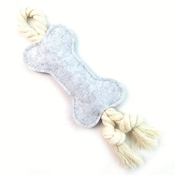 FELT DOG BONE ROPE TOY