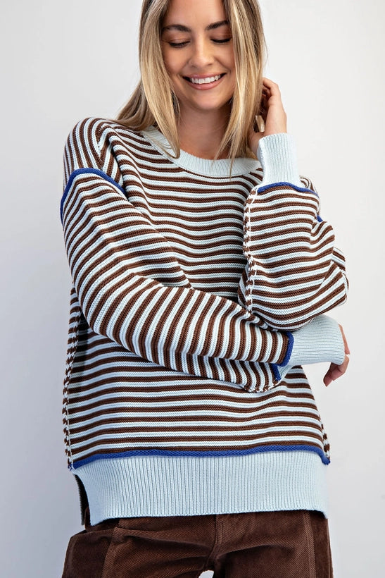 COTIERRA Stripe Pullover Oversize Sweater