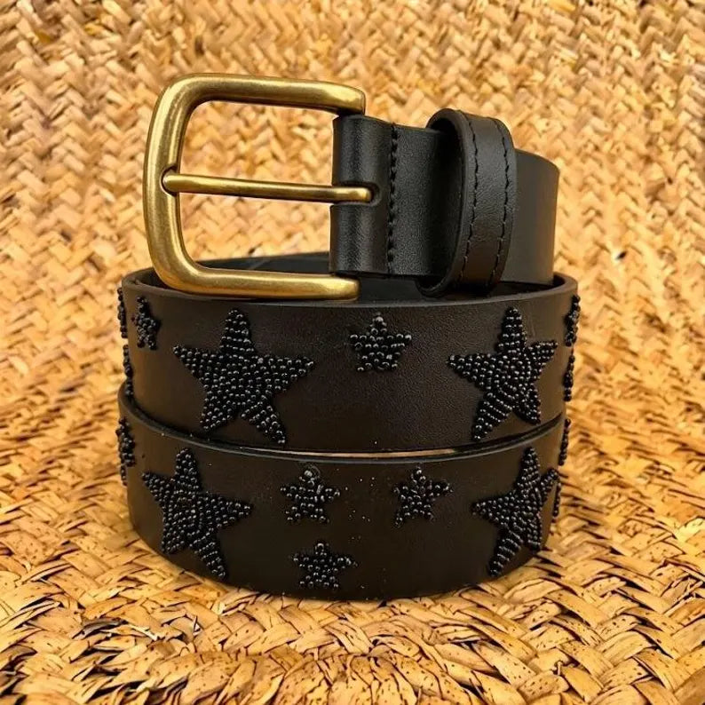 Handmade Maasai Beaded Leather Belt
