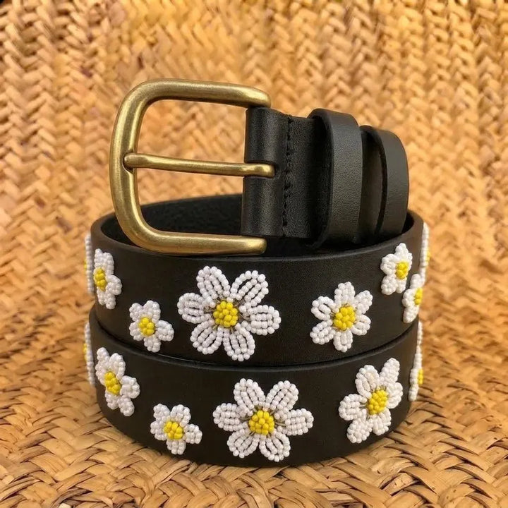 Handmade Maasai Beaded Leather Belt