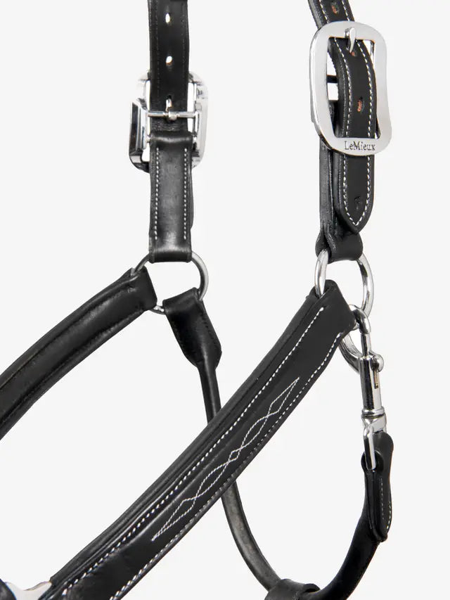 LeMieux Stitched Leather Halter Black