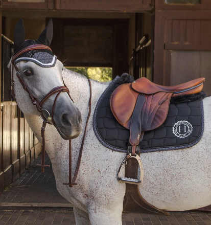 HARCOUR SPICE SADDLE PAD AND FLY VEIL SET