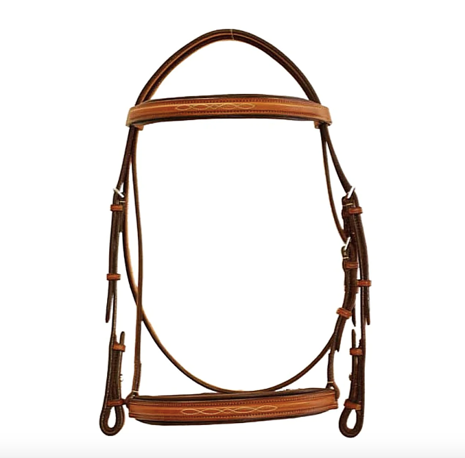 3/4" PADDED FANCY STITCHED BRIDLE WITH PADDED CROWN
